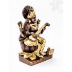 Sarasvati réz szobor, arany-bronz - 19 cm