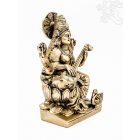 Sarasvati réz szobor, matt sárga - 19 cm