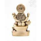 Sarasvati réz szobor, matt sárga - 19 cm