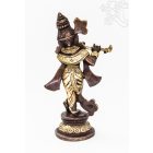 Krishna réz szobor, arany - bronz - 22,5 cm