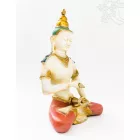 Vajrasattva réz szobor, fehér-arany és színes - 34 cm