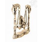 Hintázó Ganesha réz szobor, matt sárga - 20 cm