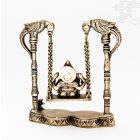 Hintázó Ganesha réz szobor, matt sárga - 20 cm