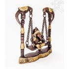 Hintázó Ganesha réz szobor, arany-bronz - 20 cm