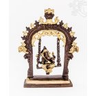Hintázó Ganesha réz szobor, arany-bronz - 26 cm