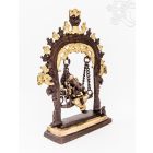 Hintázó Ganesha réz szobor, arany-bronz - 26 cm