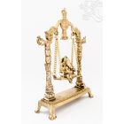 Hintázó Ganesha réz szobor, arany - 31 cm