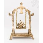 Hintázó Ganesha réz szobor, arany - 31 cm