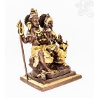 Shiva család réz szobor, arany-bronz - 30 cm