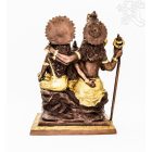Shiva család réz szobor, arany-bronz - 30 cm