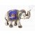Elefánt aluminium szobor, lápisz berakással - 8 cm