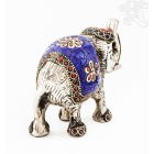 Elefánt aluminium szobor, lápisz berakással - 8 cm