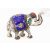 Elefánt aluminium szobor, lápisz berakással - 9,5 cm