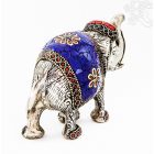 Elefánt aluminium szobor, lápisz berakással - 9,5 cm