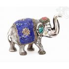 Elefánt aluminium szobor, lápisz berakással - 11 cm