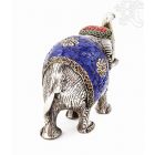 Elefánt aluminium szobor, lápisz berakással - 11 cm