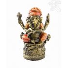 Ganesha könyvvel színes rezin szobor - 11 cm