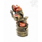 Ganesha könyvvel színes rezin szobor - 11 cm