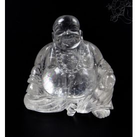 Nevető Buddha hegyikristály szobor - 9 cm