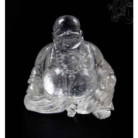 Nevető Buddha hegyikristály szobor - 9 cm