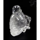 Nevető Buddha hegyikristály szobor - 9 cm