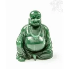 Nevető Buddha zöld jáde kristály szobor - 11 cm