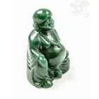 Nevető Buddha zöld jáde kristály szobor - 11 cm