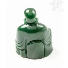 Nevető Buddha zöld jáde kristály szobor - 11 cm