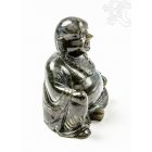 Nevető Buddha labradorit kristály szobor - 11,5 cm