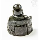 Nevető Buddha labradorit kristály szobor - 11,5 cm