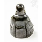 Nevető Buddha labradorit kristály szobor - 13 cm
