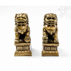 Őrző foo kutya (oroszlán kutya) szett rezin szobor- 17 cm