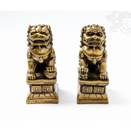 Őrző foo kutya (oroszlán kutya) szett rezin szobor- 17 cm