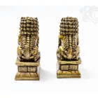 Őrző foo kutya (oroszlán kutya) szett rezin szobor- 17 cm