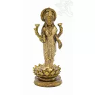 Álló Lakshmi (Laxmi), szines rezin szobor - 19 cm