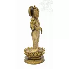 Álló Lakshmi (Laxmi), szines rezin szobor - 19 cm