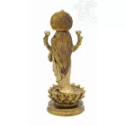 Álló Lakshmi (Laxmi), szines rezin szobor - 19 cm