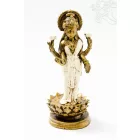 Álló Lakshmi (Laxmi), szines rezin szobor - 19 cm