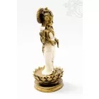Álló Lakshmi (Laxmi), szines rezin szobor - 19 cm