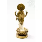 Álló Lakshmi (Laxmi), szines rezin szobor - 19 cm