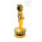 Álló Lakshmi (Laxmi), szines rezin szobor - 19 cm