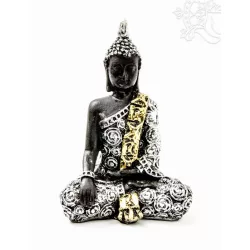 Shakyamuni Buddha színes rezin szobor - 15 cm
