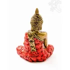 Shakyamuni Buddha színes rezin szobor - 15 cm