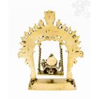 Hintázó Ganesha réz szobor, matt sárga - 26 cm