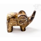 Festett mintás fa elefánt, kicsi - 4,5 cm