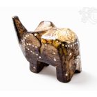 Festett mintás fa elefánt, kicsi - 4,5 cm