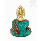 Gyógyító Buddha réz szobor, alj nélkül, kővel berakott - 20 cm