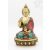 Áldó Buddha réz szobor, kővel berakott - 26cm