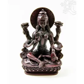 Lakshmi (Laxmi), vörös színű rezin szobor - 13 cm