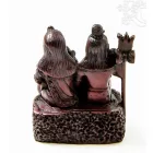 Shiva család, vörös színű, rezin szobor - 10 cm